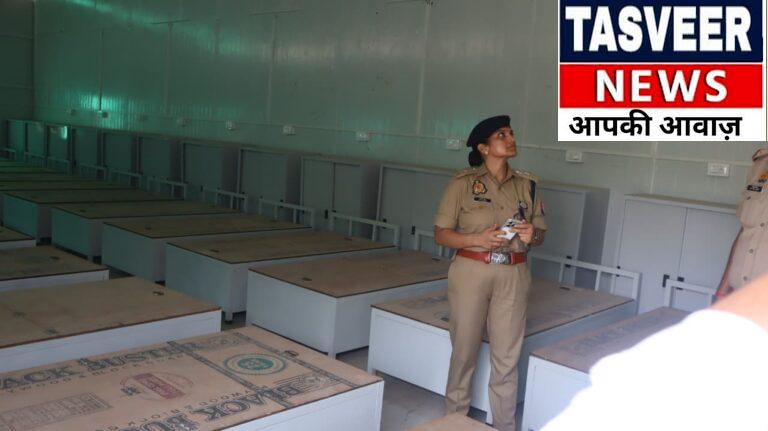 निर्माणाधीन पुलिस बैरक का एसपी ने किया निरीक्षण, गुणवत्ता और समयबद्ध कार्य पूरा करने के दिए निर्देश