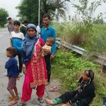बूढ़ी गंगा पुलिया पर दो बाइकों की भिड़ंत, नौ माह की गर्भवती महिला गंभीर